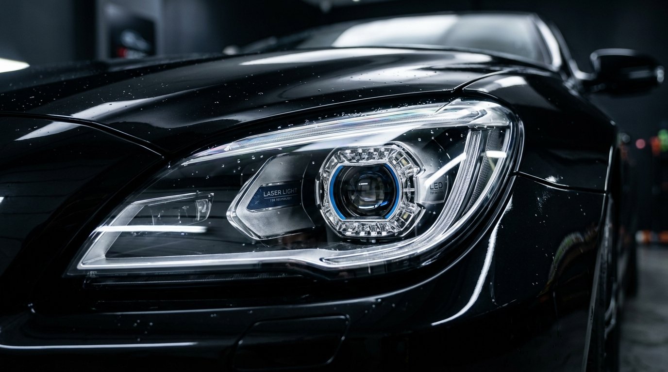 Restored crystal clear LED projector headlight lens